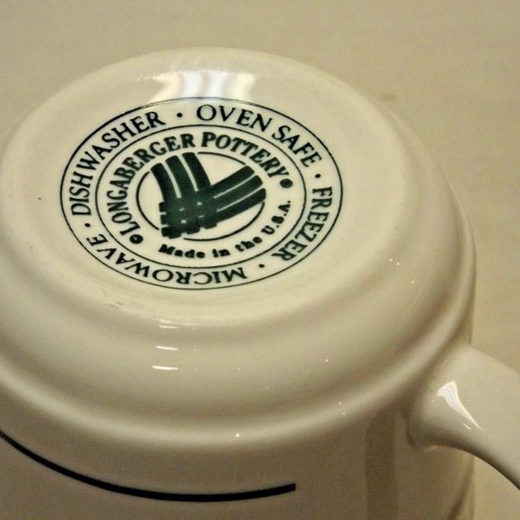 Longaberger Pottery Set of 2 Woven Traditions Traditional Holly Mugs USA - Picture 10 of 16